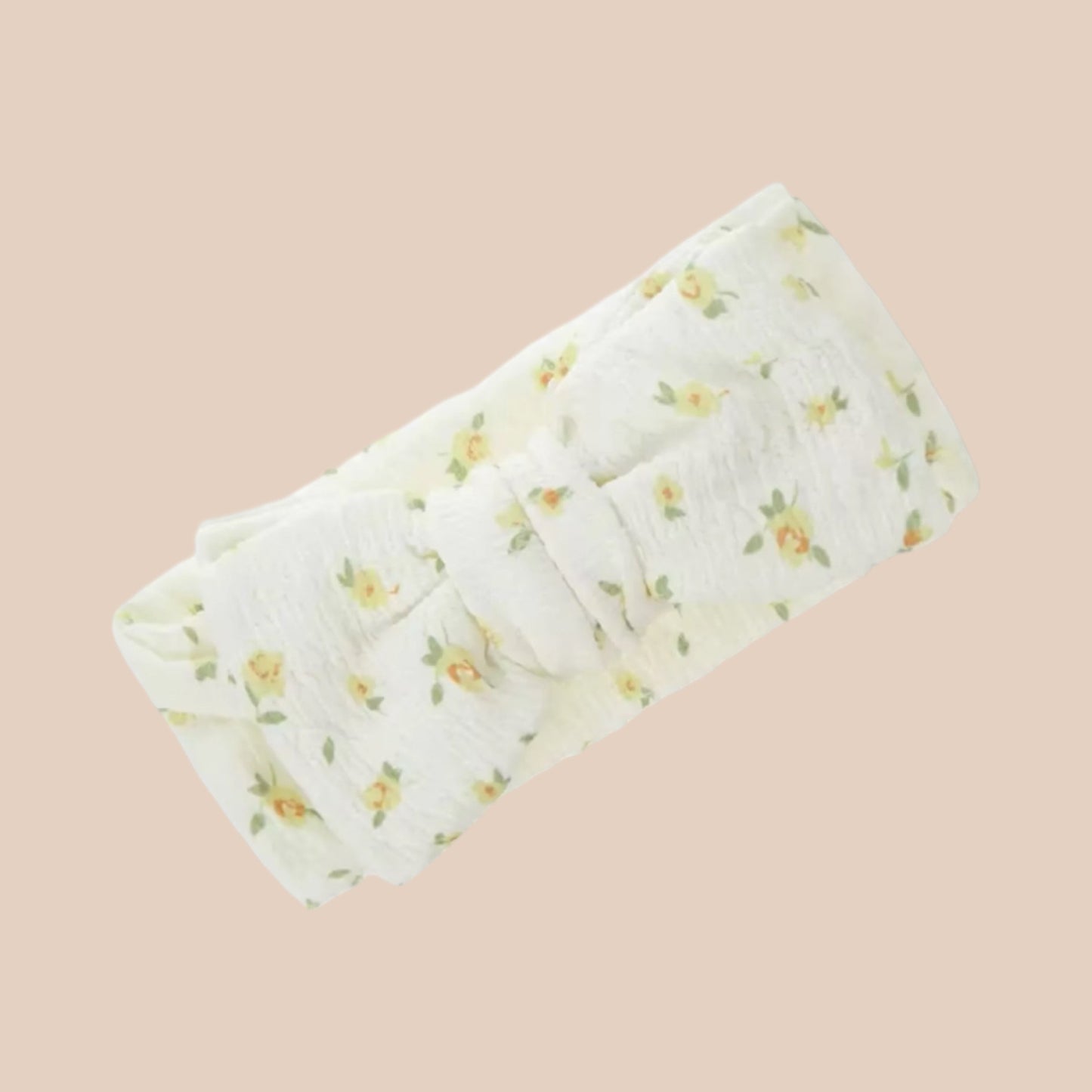 Buttercup bloom baby bow headband. Yellow floral newborn baby bow headband 