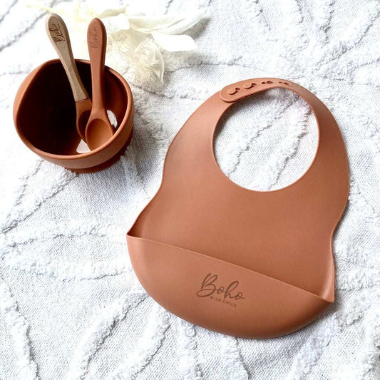 Silicone Bib and Bowl Feeding Set | Five Colours