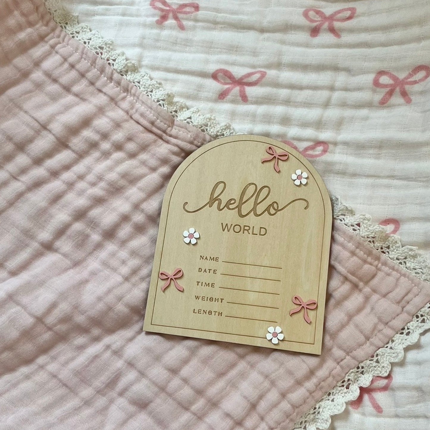 Pink Bows | Lace Collection Gauze Swaddle Blanket