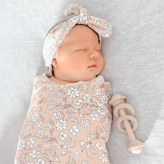 Swaddle and Headband Set Baby Shower Gift Oh Bubba