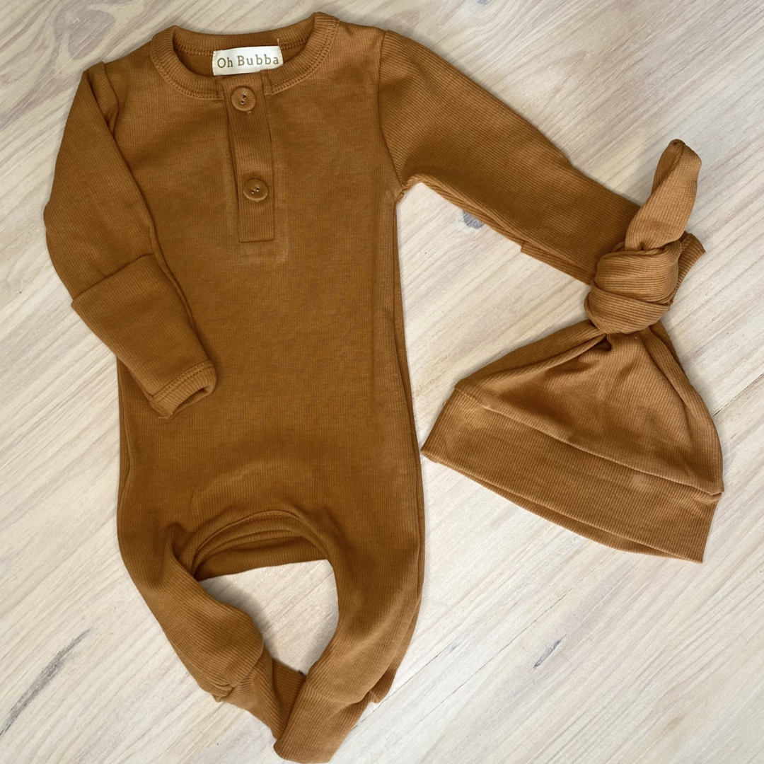 Rust Baby Onesie and Beanie Set – Oh Bubba