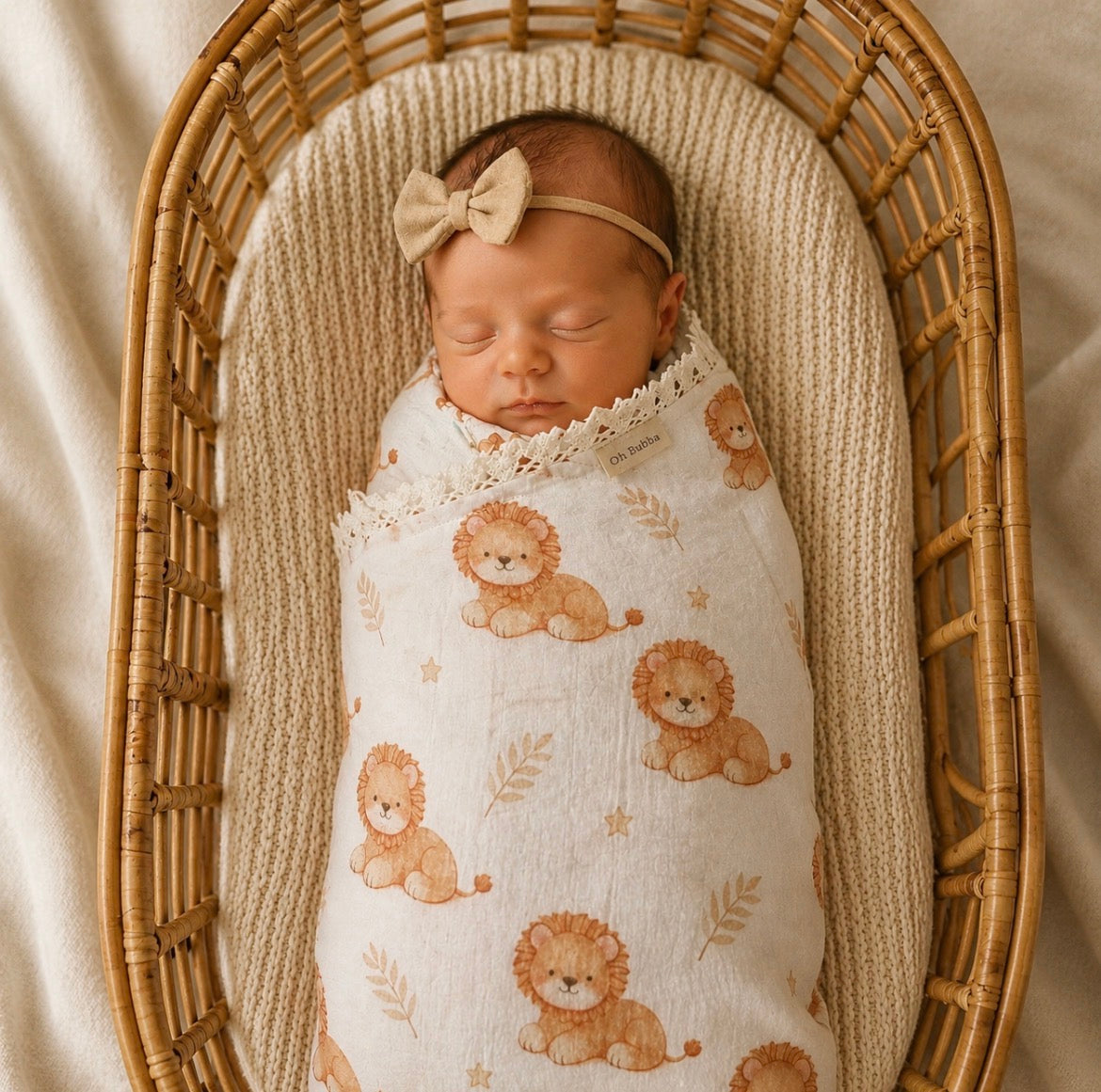 Lion | Lace Collection Gauze Swaddle Blanket