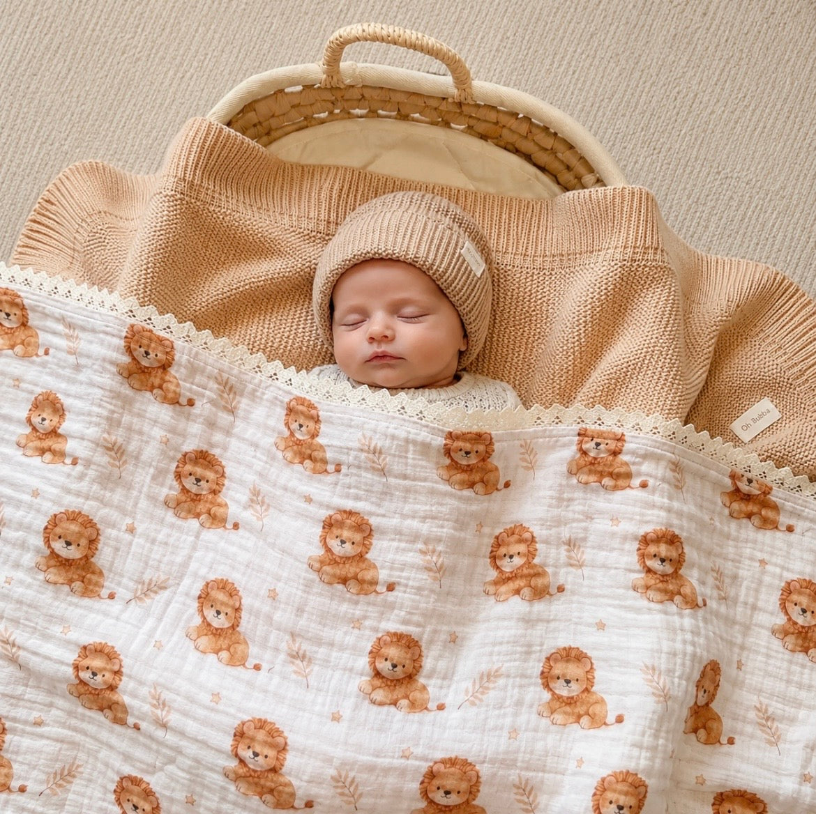 Lion | Lace Collection Gauze Swaddle Blanket
