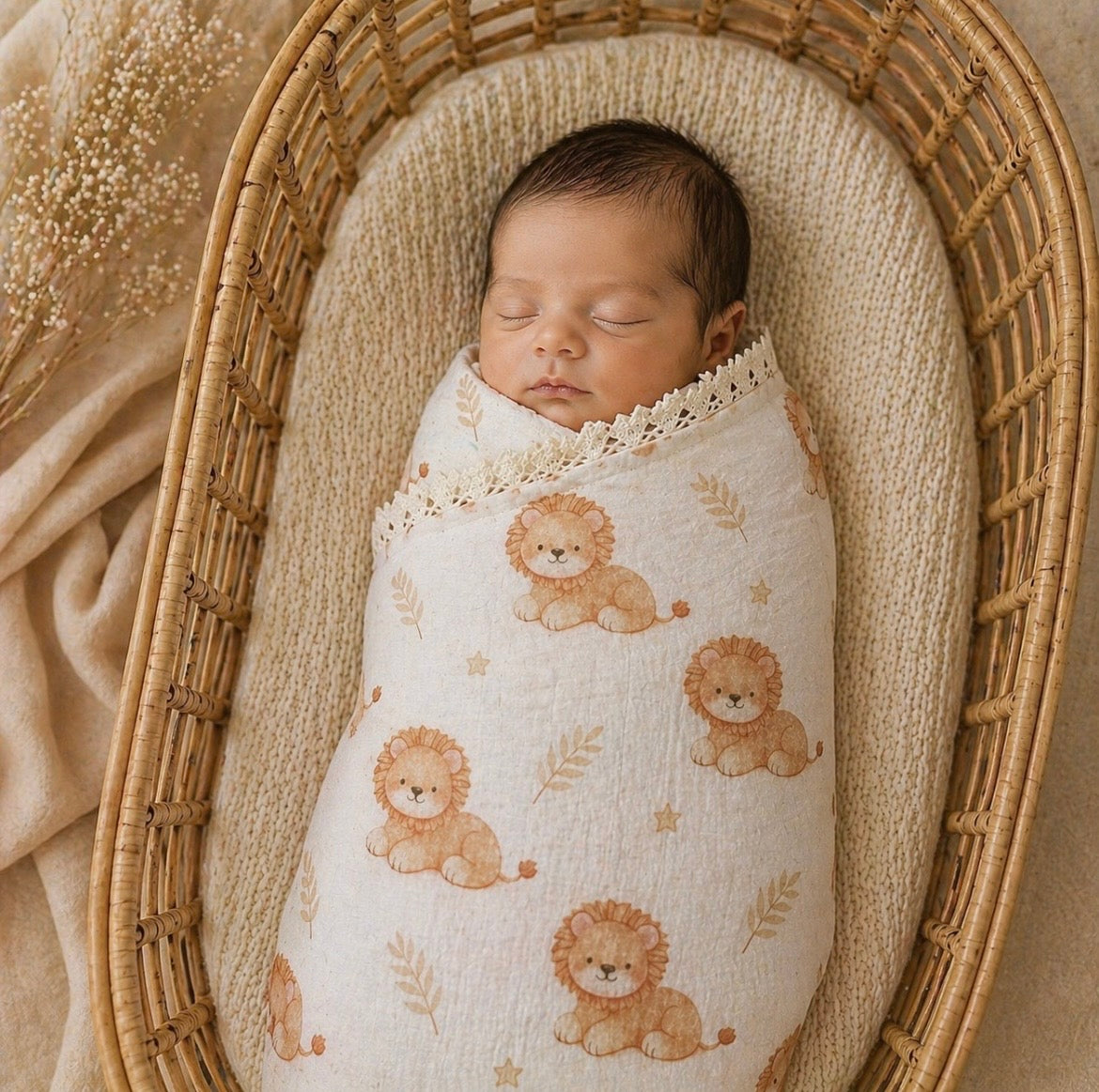 Lion | Lace Collection Gauze Swaddle Blanket