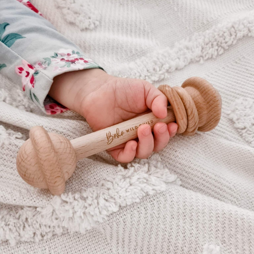 Beechwood Keepsake Rattle by Boho Wild Child Baby Shower Gift Oh Bubba